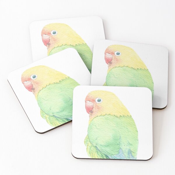 Item preview, Lovebird watercolor portrait designed and sold by L'Atelier Oranjade.
