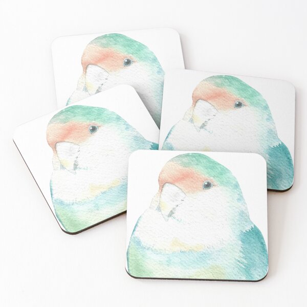 Item preview, Lovebird watercolor portrait 2 designed and sold by L'Atelier Oranjade.