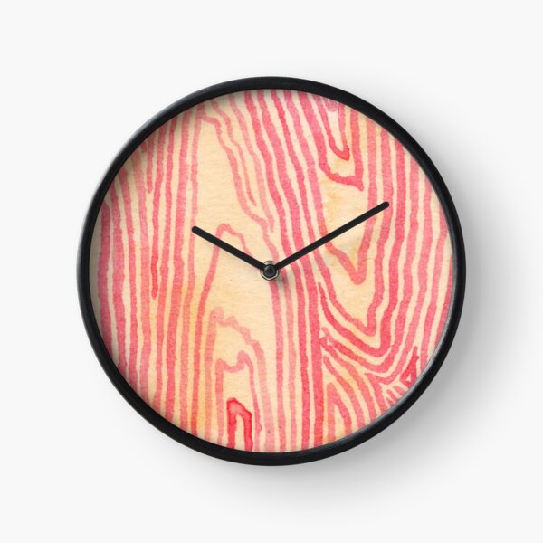 Plywood Pattern Watercolor Clock