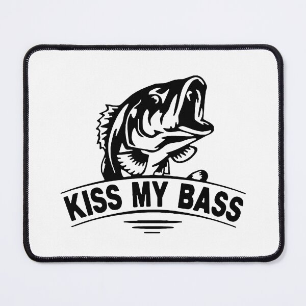 Item preview, Kiss My Bass Love Fishing Born to go fishing Forced to work Fisherman Stick Figure Holding Fish Bones I love Fishing Art Design Happy Apparel Essential  designed and sold by DesignByHeartUK.