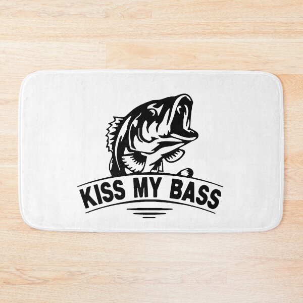 Item preview, Kiss My Bass Love Fishing Born to go fishing Forced to work Fisherman Stick Figure Holding Fish Bones I love Fishing Art Design Happy Apparel Essential  designed and sold by DesignByHeartUK.