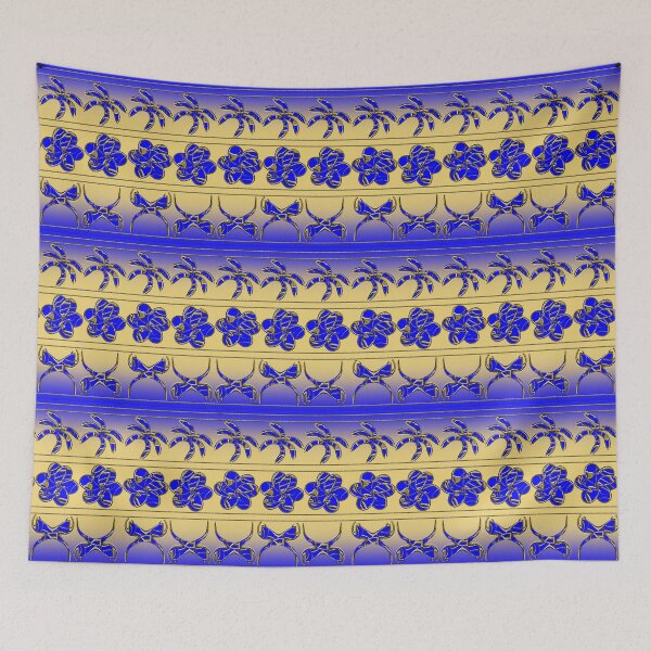 Item preview, Gold n' Blue Tropical Trimming designed and sold by Gravityx9.