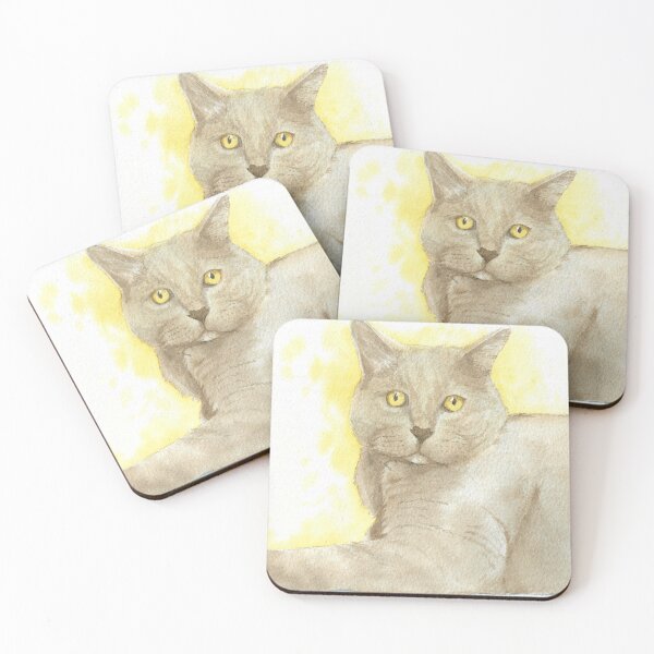 Item preview, brown cat watercolor portrait designed and sold by L'Atelier Oranjade.