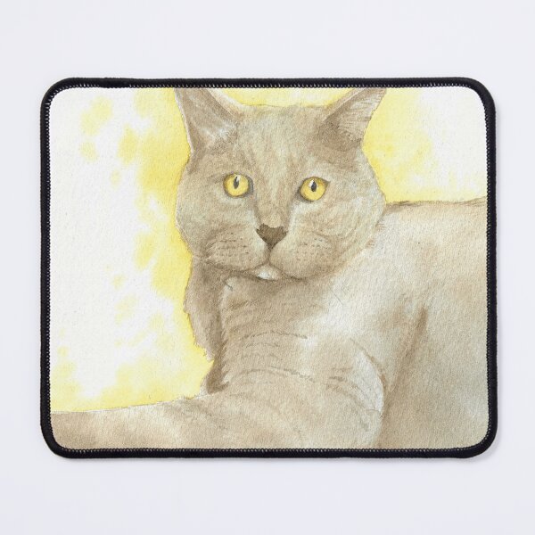 Item preview, brown cat watercolor portrait designed and sold by L'Atelier Oranjade.