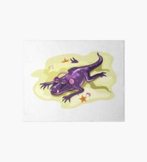 Illustration of an Anteosaurus sunbathing with headphones. Art Board
