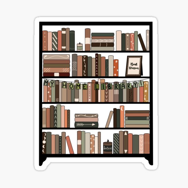 Item preview, Home Library Bookshelf designed and sold by WondrousDoodles.