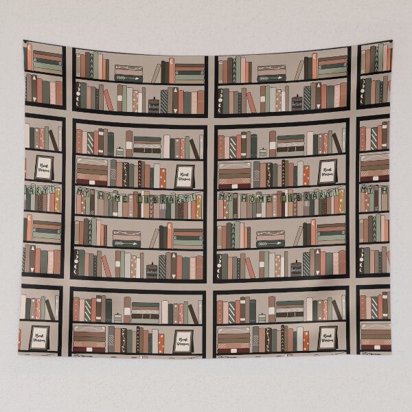 Item preview, Home Library Bookshelf designed and sold by WondrousDoodles.