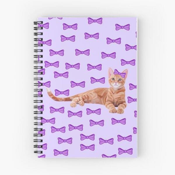 Item preview, Ginger Cat with Purple Bow Pattern designed and sold by Deborah Camp.