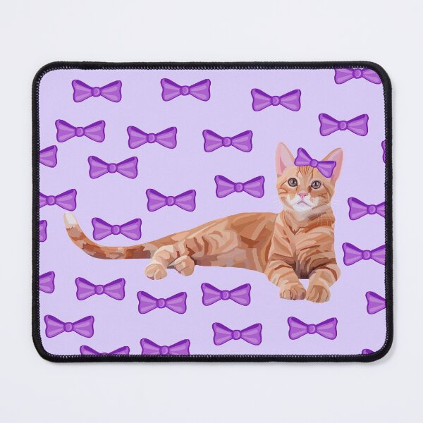 Item preview, Ginger Cat with Purple Bow Pattern designed and sold by Deborah Camp.
