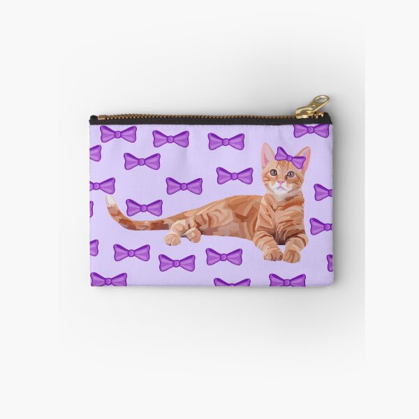 Item preview, Ginger Cat with Purple Bow Pattern designed and sold by Deborah Camp.