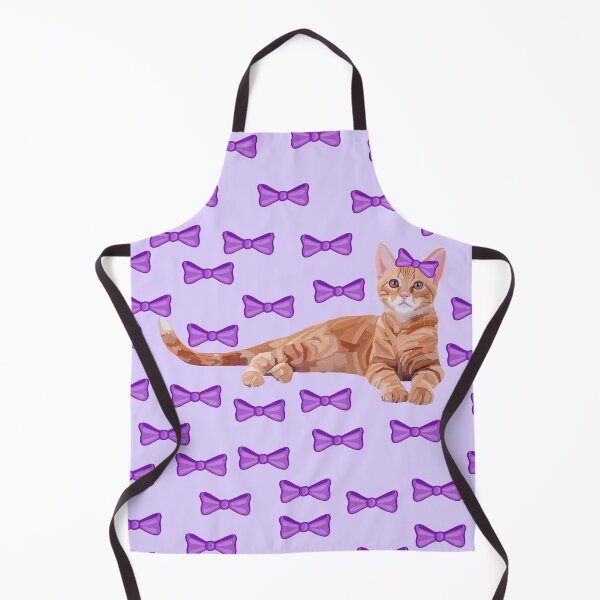 Item preview, Ginger Cat with Purple Bow Pattern designed and sold by Deborah Camp.