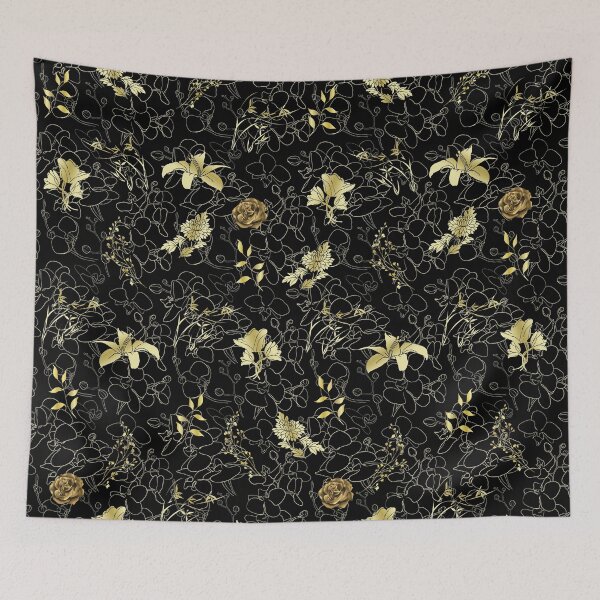 Item preview, Gold floral pattern designed and sold by MrJean.
