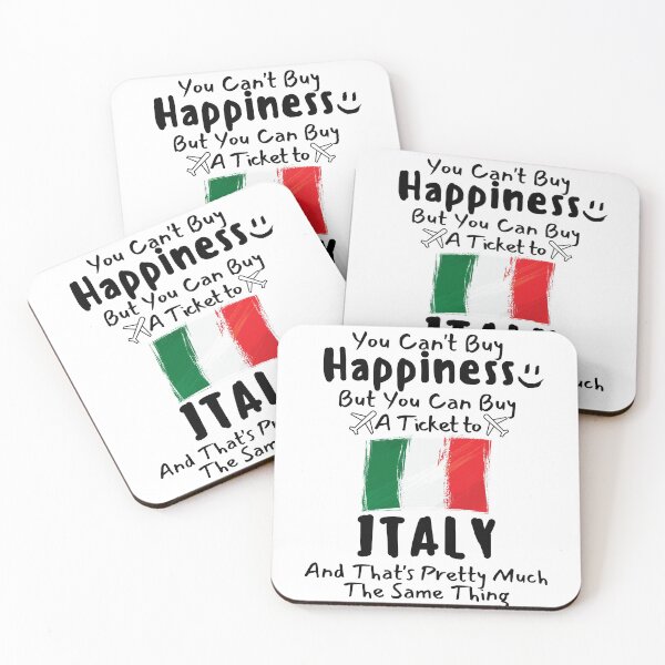 Artikelvorschau, Sie können kein Glück kaufen, aber Sie können ein Ticket nach Italien kaufen T-Shirt, Reise, Traumziel, Flaggenshirt entworfen und verkauft von world-of-things.