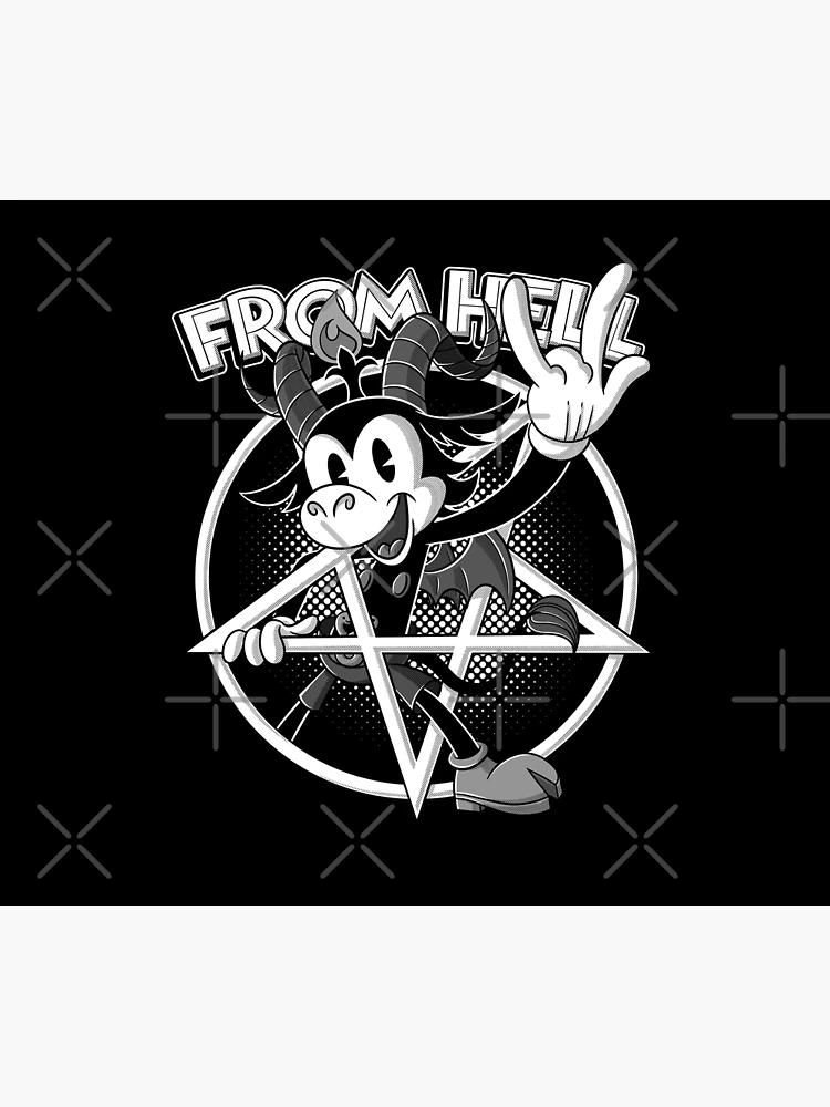 Blackcraft Baphomet retro Cartoon Devil Horns sign 666% from Hell