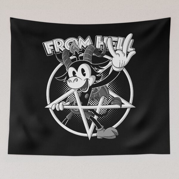 Item preview, Blackcraft Baphomet retro Cartoon Devil Horns sign 666% from Hell  designed and sold by AlteregoShop.