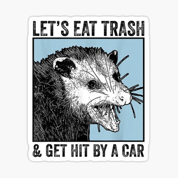 Let's Eat Trash Get Hit By A Car Sticker