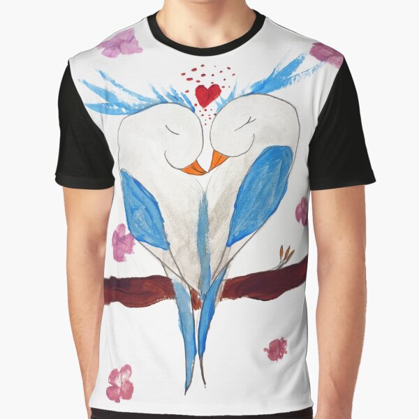 SERIE NOALIE VERLIEBTES VOGELPAAR Grafik T-Shirt