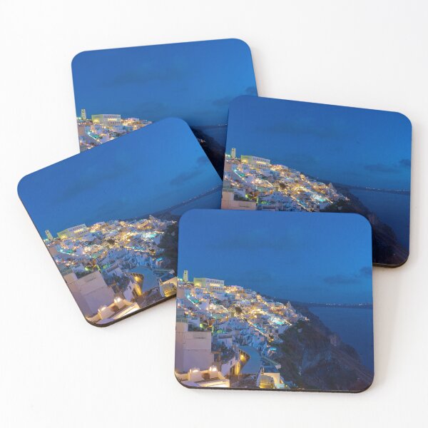 Item preview, Thira town in Santorini Island at twilight designed and sold by vuelo.