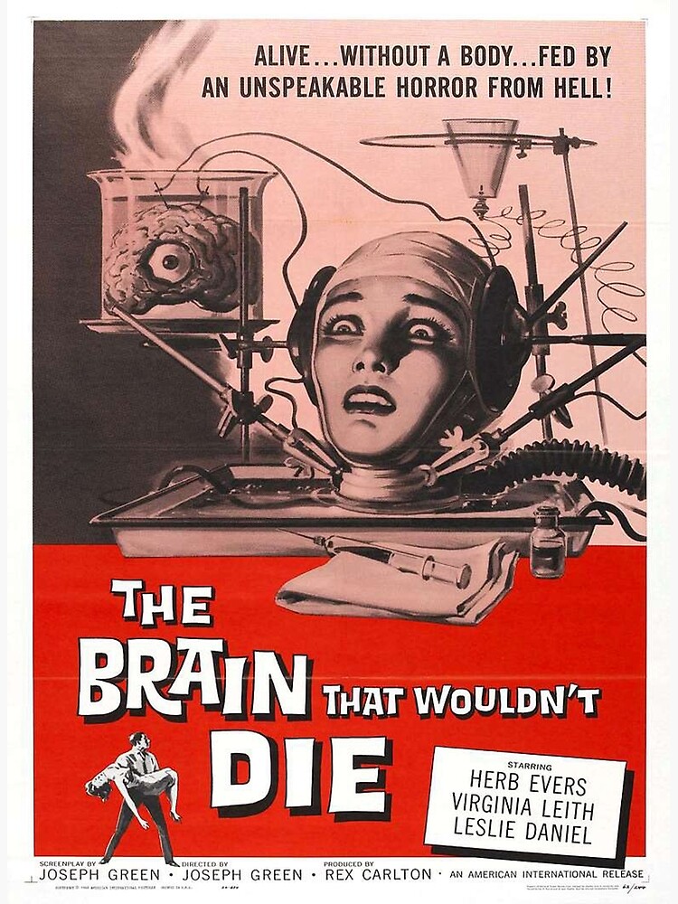 The Brain That Wouldn't Die Vintage Movie Poster Poster for Sale by  cjgraphic