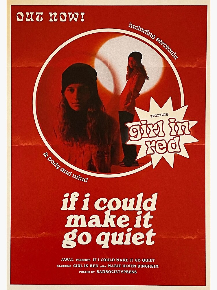 "Girl In Red If I Could Make It Go Quiet, Retro Movie" Photographic