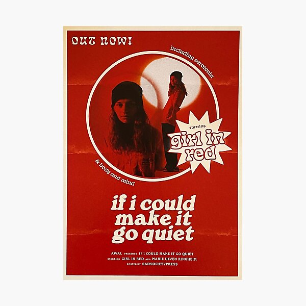 "Girl In Red If I Could Make It Go Quiet, Retro Movie" Photographic
