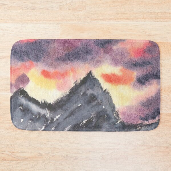 Item preview, Fiery Sunset With Clouds Over Mountains Painting Design designed and sold by galleasstudio.