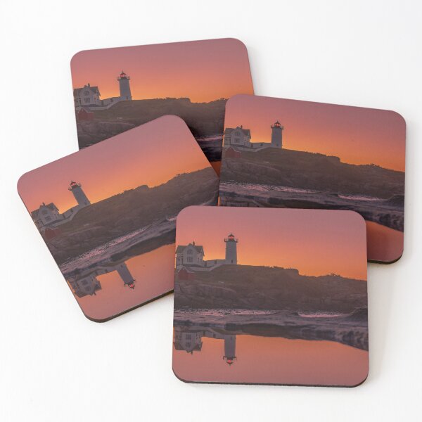 Item preview, Nubble Lighthouse with its reflection at sunrise in Cape Neddick, Maine designed and sold by LindaCPhoto.