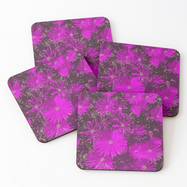Purple Explosion Illustration Coasters (Set of 4)