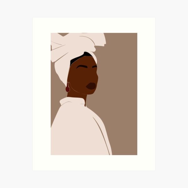 Item preview, Black Woman  with  White Hat Art designed and sold by melaninblack.