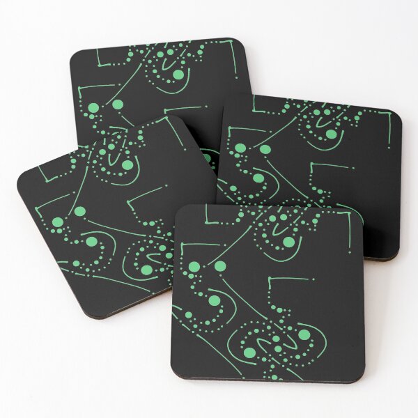Item preview, Funky Abstract Circle Walkways Emerald Green on Black designed and sold by that5280lady.