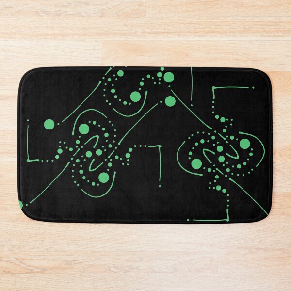Item preview, Funky Abstract Circle Walkways Emerald Green on Black designed and sold by that5280lady.