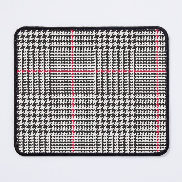Item preview, Black White Glen Plaid with Red Stripe. Prince of Wales Check. designed and sold by Artefficient.