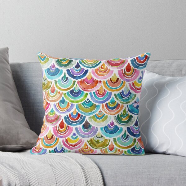 STRANGEBOW Rainbow Scallop Deep Throw Pillow