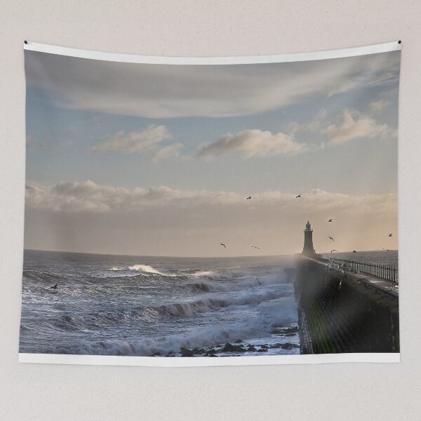 Item preview, Stormy weather at Tynemouth Pier - Panorama designed and sold by Violaman.