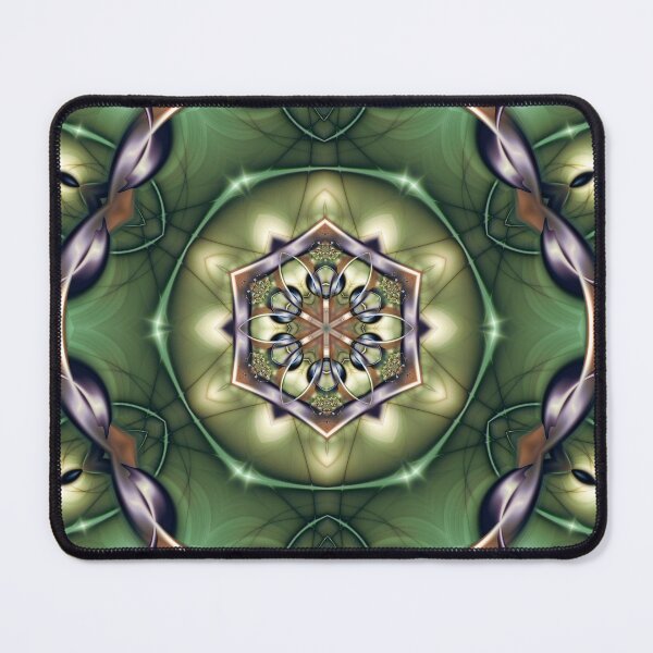 Item preview, Mystery Mandala in Green, Yellow, Bronze, and Purple designed and sold by Kelly Dietrich Mandala & Fractal Art.