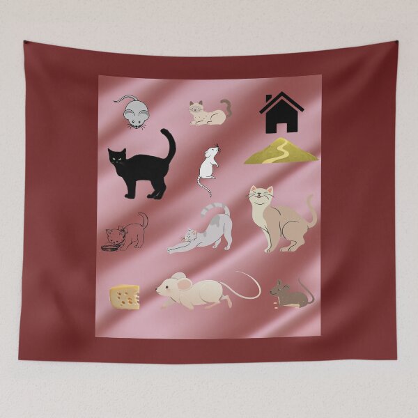 Item preview, Copy of Nice cats and mice Brown background designed and sold by Anahit Petrosyan Art Studio & Unique Print Designs for a Gift.