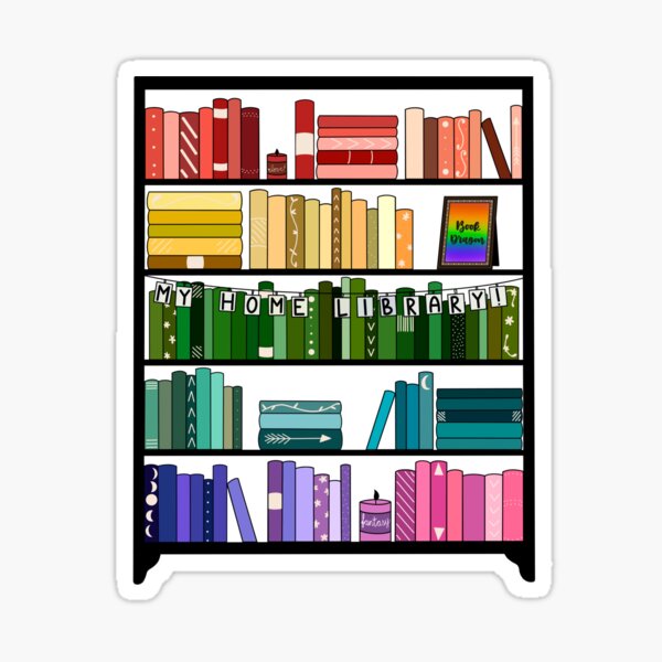Item preview, Home Library Rainbow Bookshelf designed and sold by WondrousDoodles.