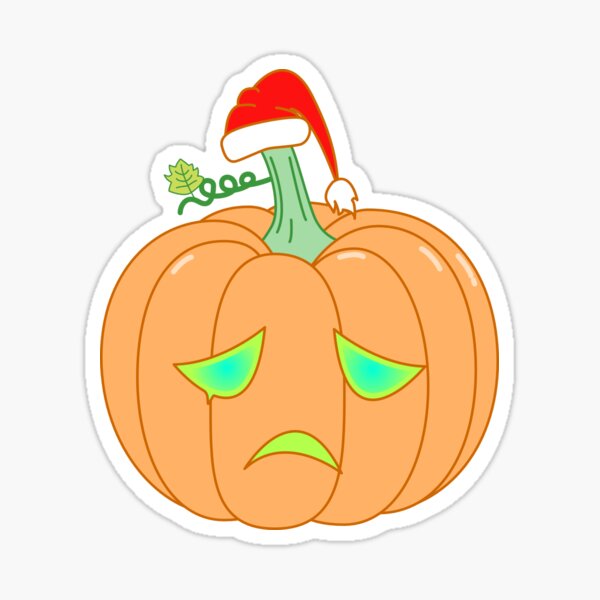 Sad Christmas Pumpkin Sticker