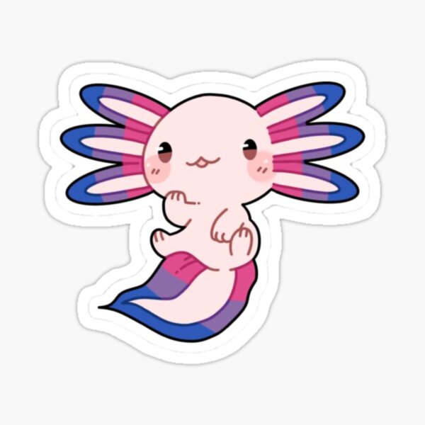 Bisexual Axolotl Sticker For Sale By Artbymal Redbubble