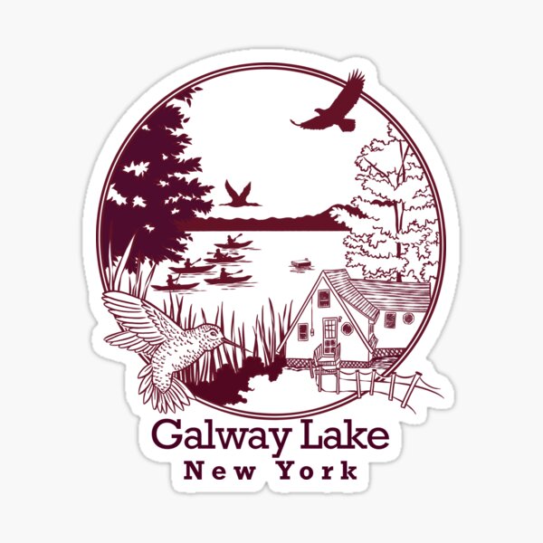 Item preview, Galway Lake, Maroon with Font  designed and sold by LaurenMarieArt.