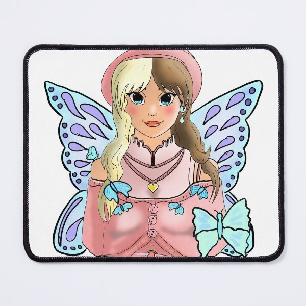 Item preview, Blue butterfly, two-colored hair girl designed and sold by Montse Martí L..