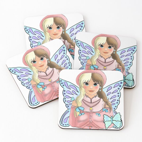 Item preview, Blue butterfly, two-colored hair girl designed and sold by Montse Martí L..