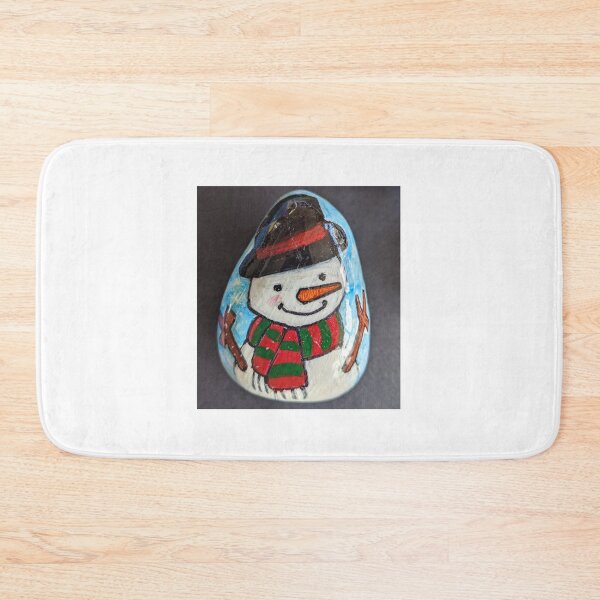Item preview, Rock painted Christmas snowman designed and sold by Emma Evans.