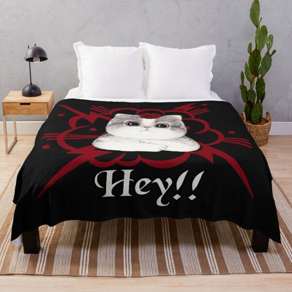 Item preview, Cute White Cat Says Hey - Cat With Red Flower designed and sold by Hanaahashem.