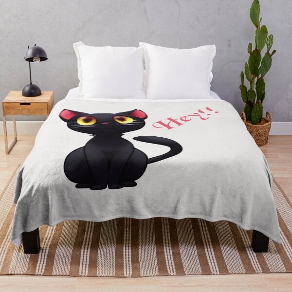 Item preview, Cute Black Cat Says Hey  designed and sold by Hanaahashem.