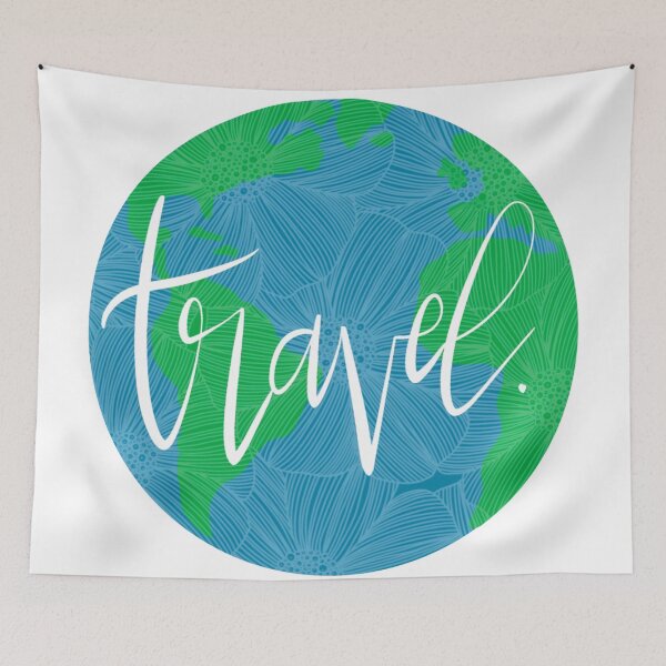 Item preview, Travel. world floral sticker design. Green and blue designed and sold by Giulia  Palazzo.