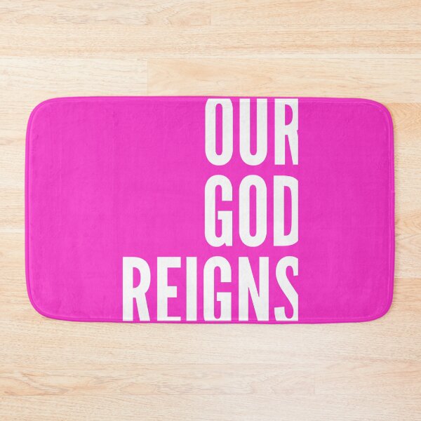 Item preview, Our God Reigns | White on Pink designed and sold by WordsToArt.