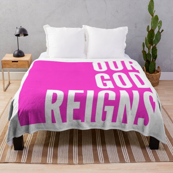 Item preview, Our God Reigns | White on Pink designed and sold by WordsToArt.
