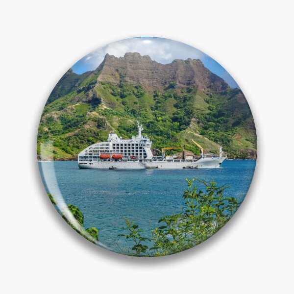 Item preview, Vessel anchored in Puamau Bay, Hiva Oa, Marquesas Islands designed and sold by Lyl Dil Creations.