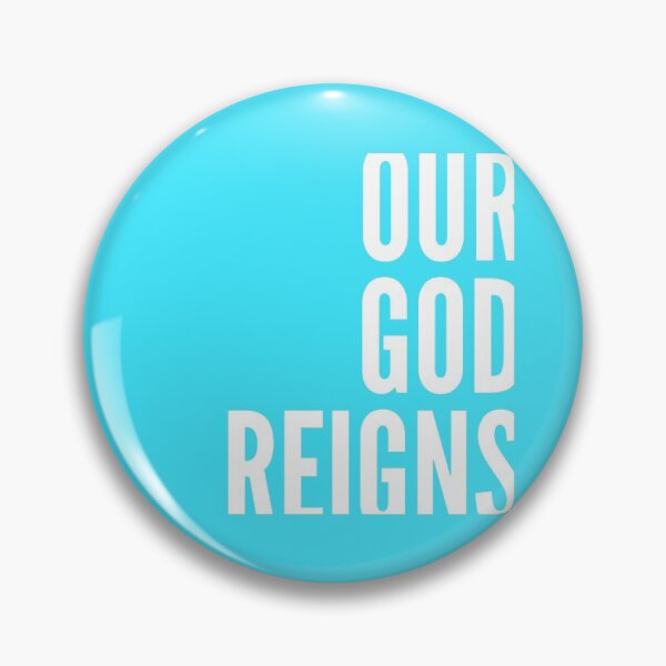 Item preview, Our God Reigns | White on Blue designed and sold by WordsToArt.